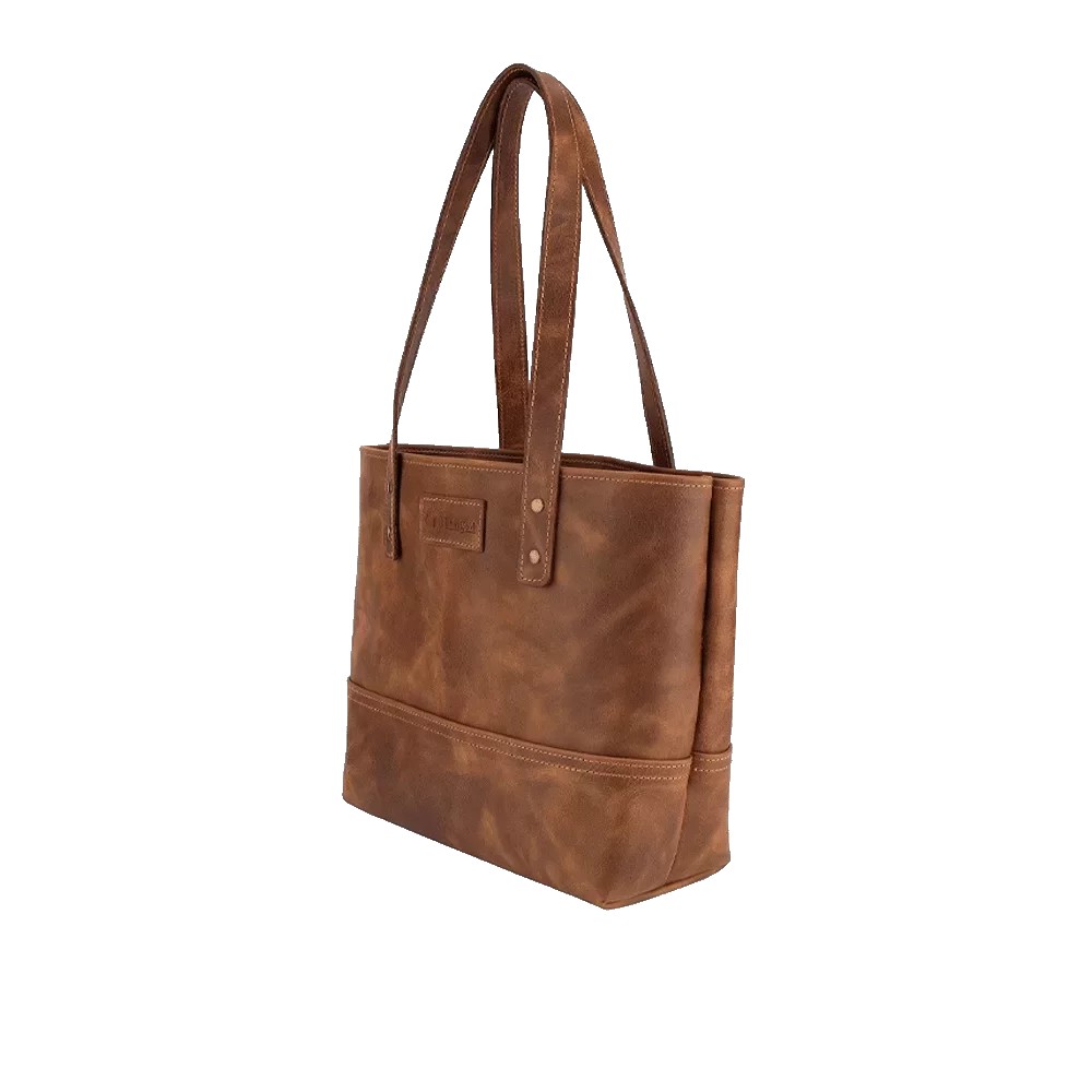 Twingold Kişiye Özel %100 Deri Rainbow Kahverengi Tote Bag