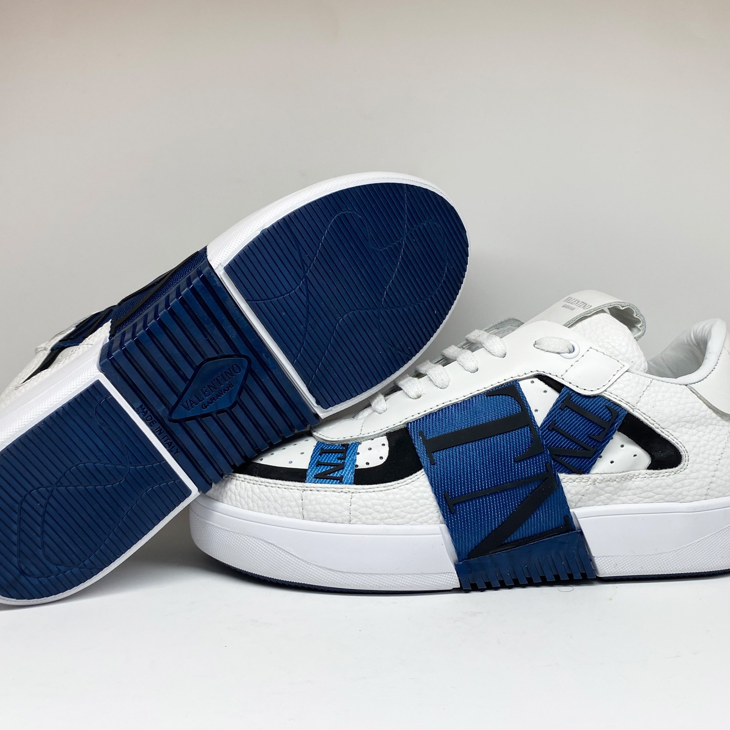 Beyaz Lacivert Deri Erkek Sneaker