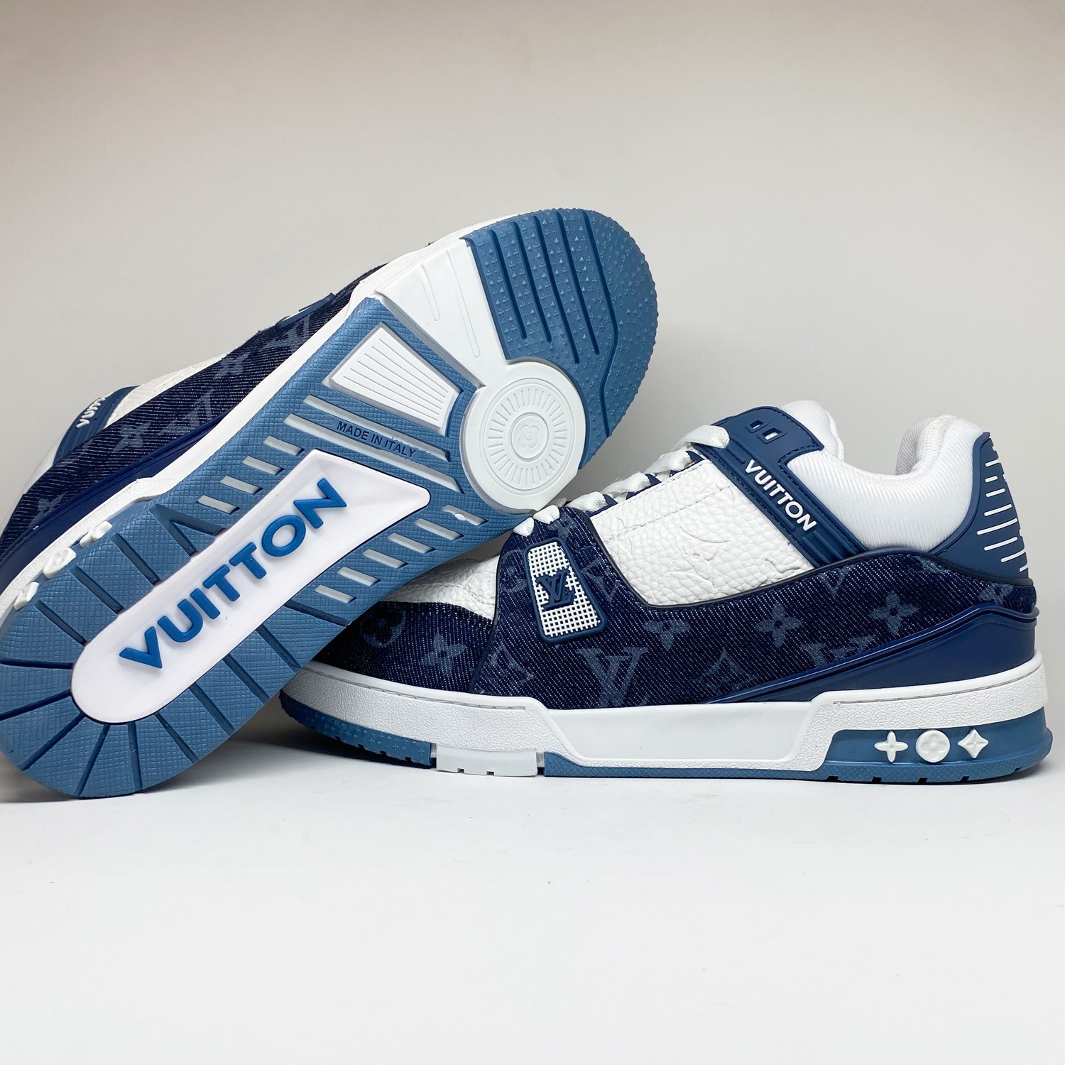 Lacivert Deri Kombin Erkek Sneaker