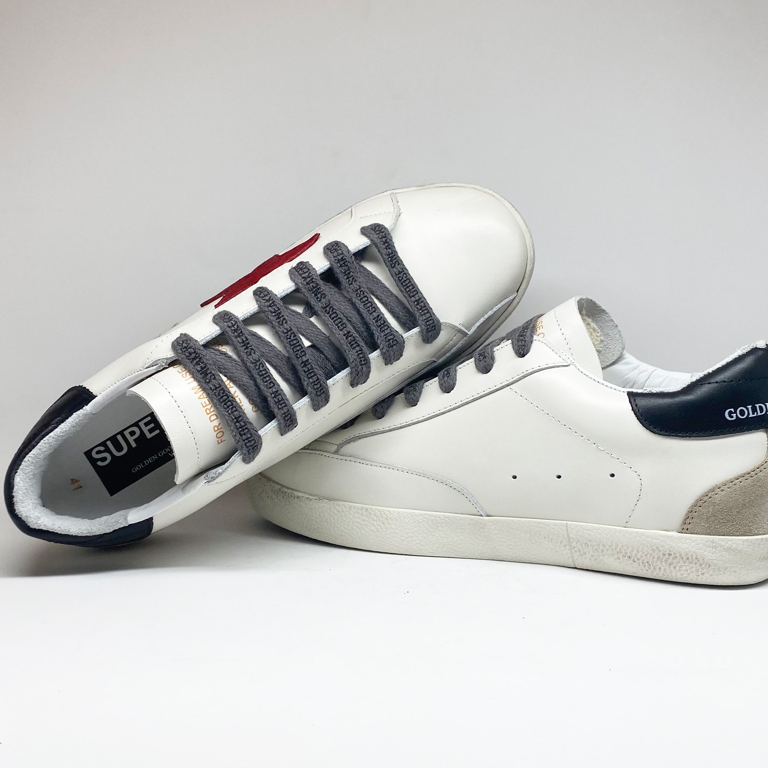 Beyaz Deri Bordo Yıldız Detaylı Erkek Sneaker