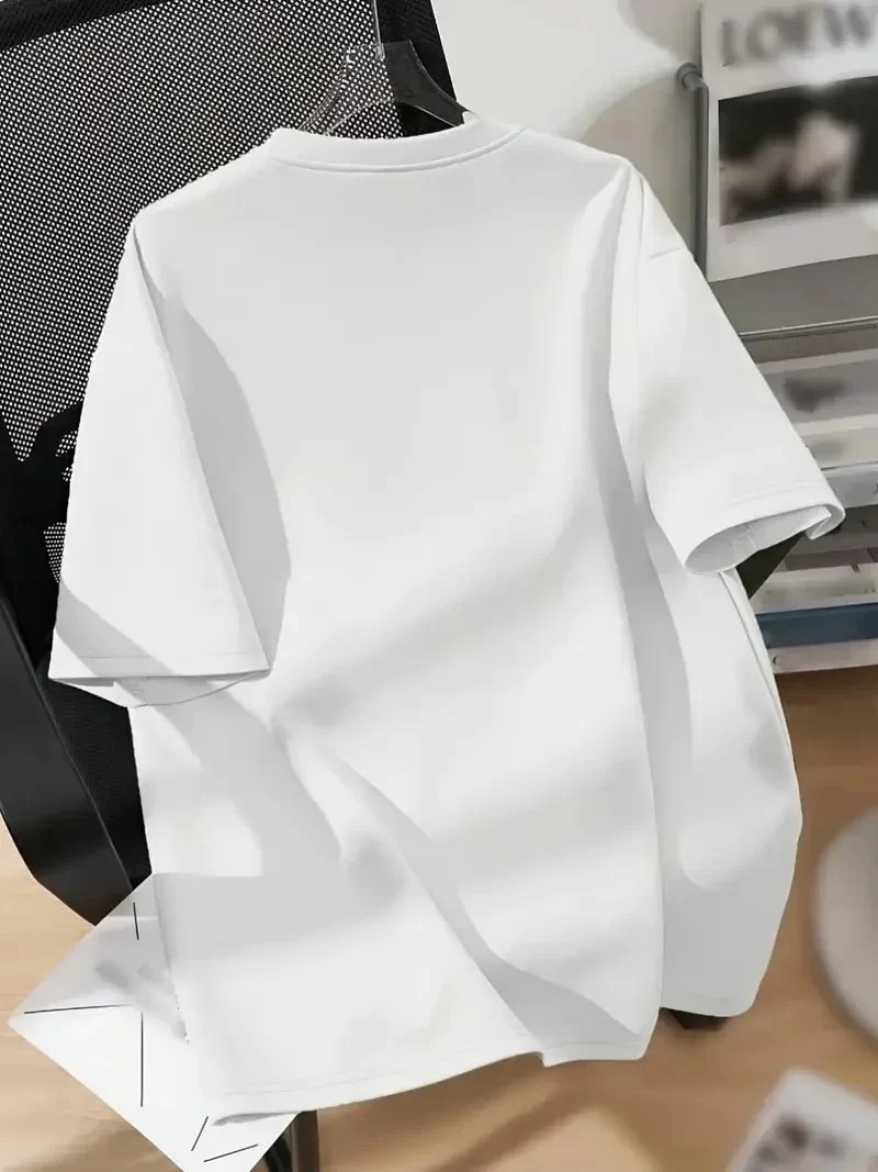 Ayı Baskılı Oversize Bisiklet Yaka Kısa Kol Tişört