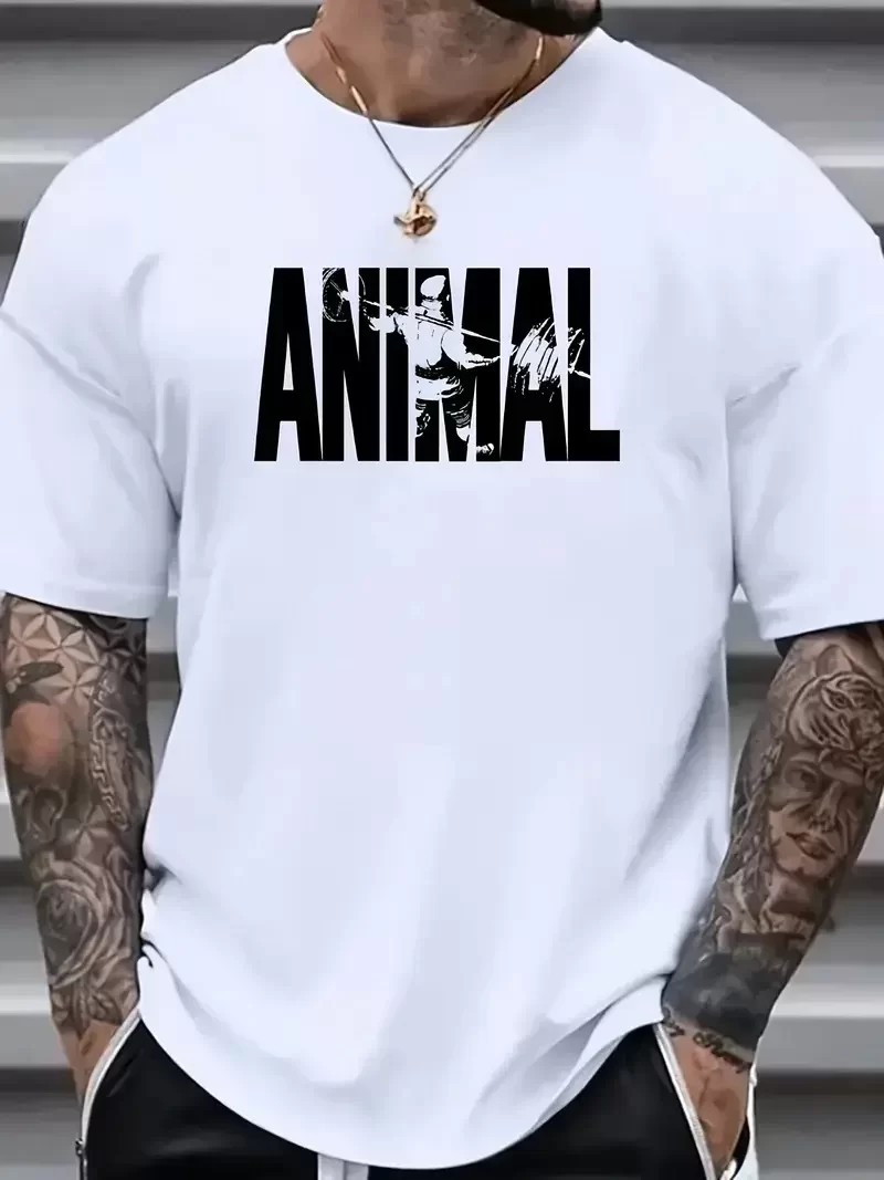 ANIMAL Desen Baskı Erkek Oversive Tişört