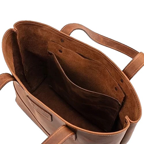 Twingold Kişiye Özel %100 Deri Rainbow Kahverengi Tote Bag