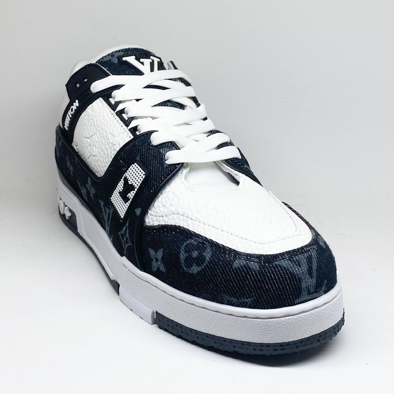 Siyah Deri Kombin Erkek Sneaker
