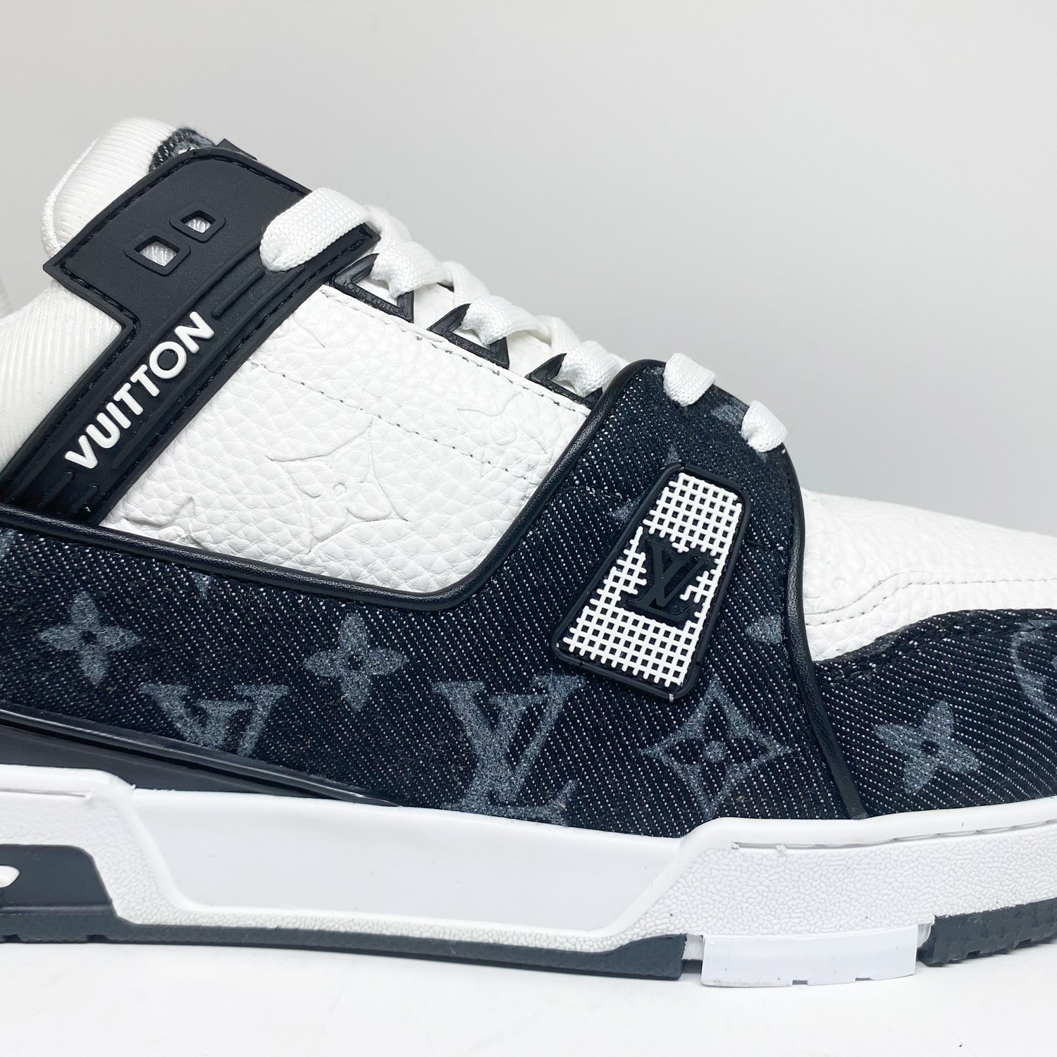 Siyah Deri Kombin Erkek Sneaker