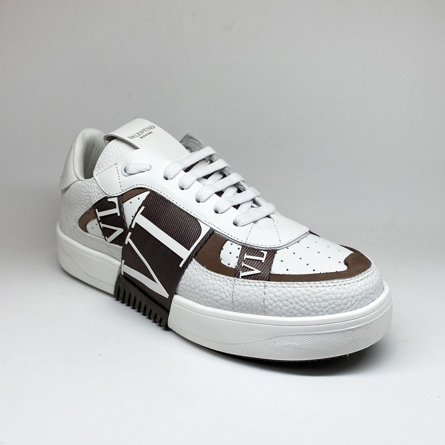 Beyaz Kahverengi Deri Erkek Sneaker