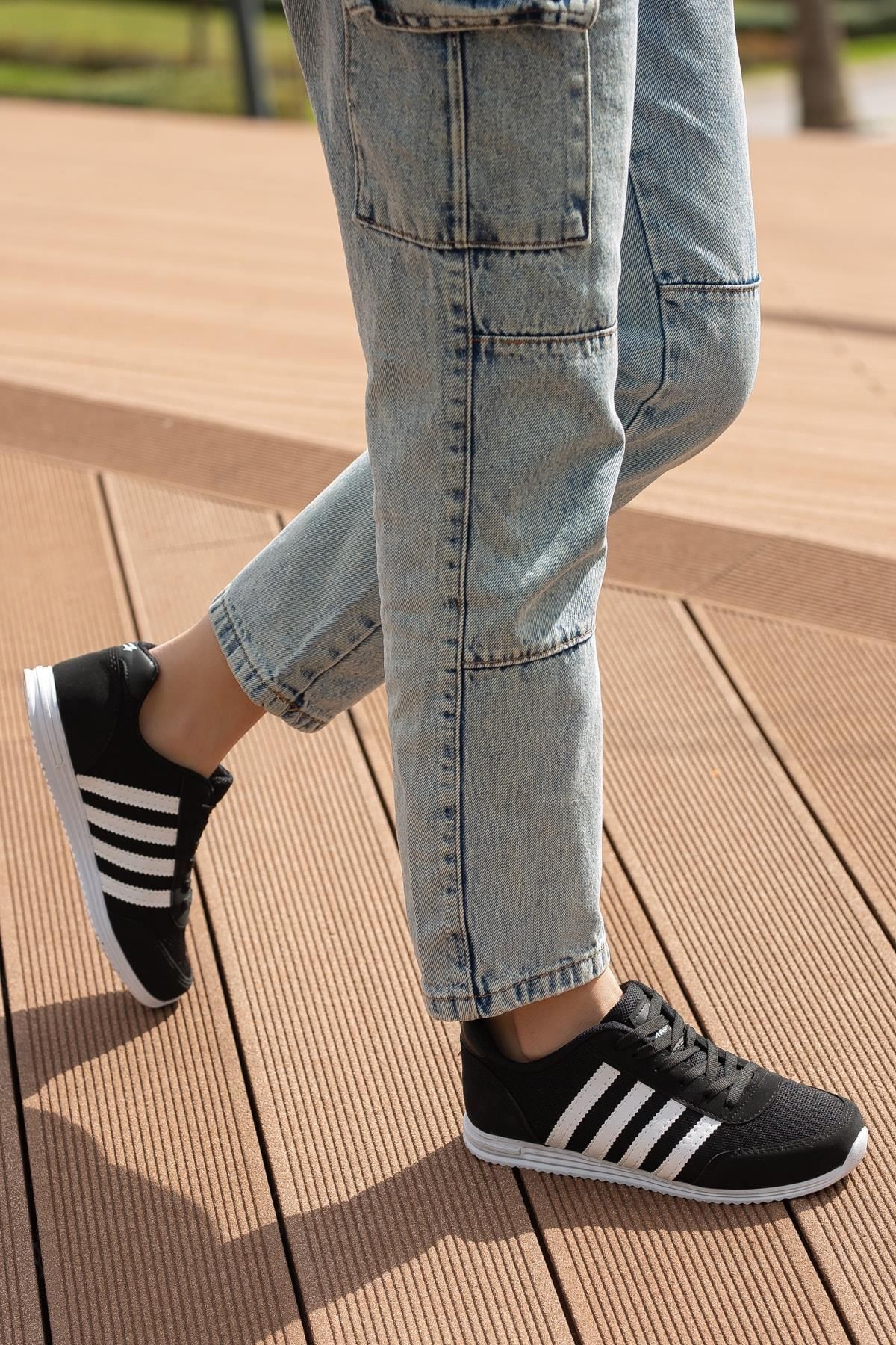 Kadın Günlük Rahat Taban Comfort File Bağcıklı Hafif Esnek Yürüyüş Sneaker Spor Ayakkabı