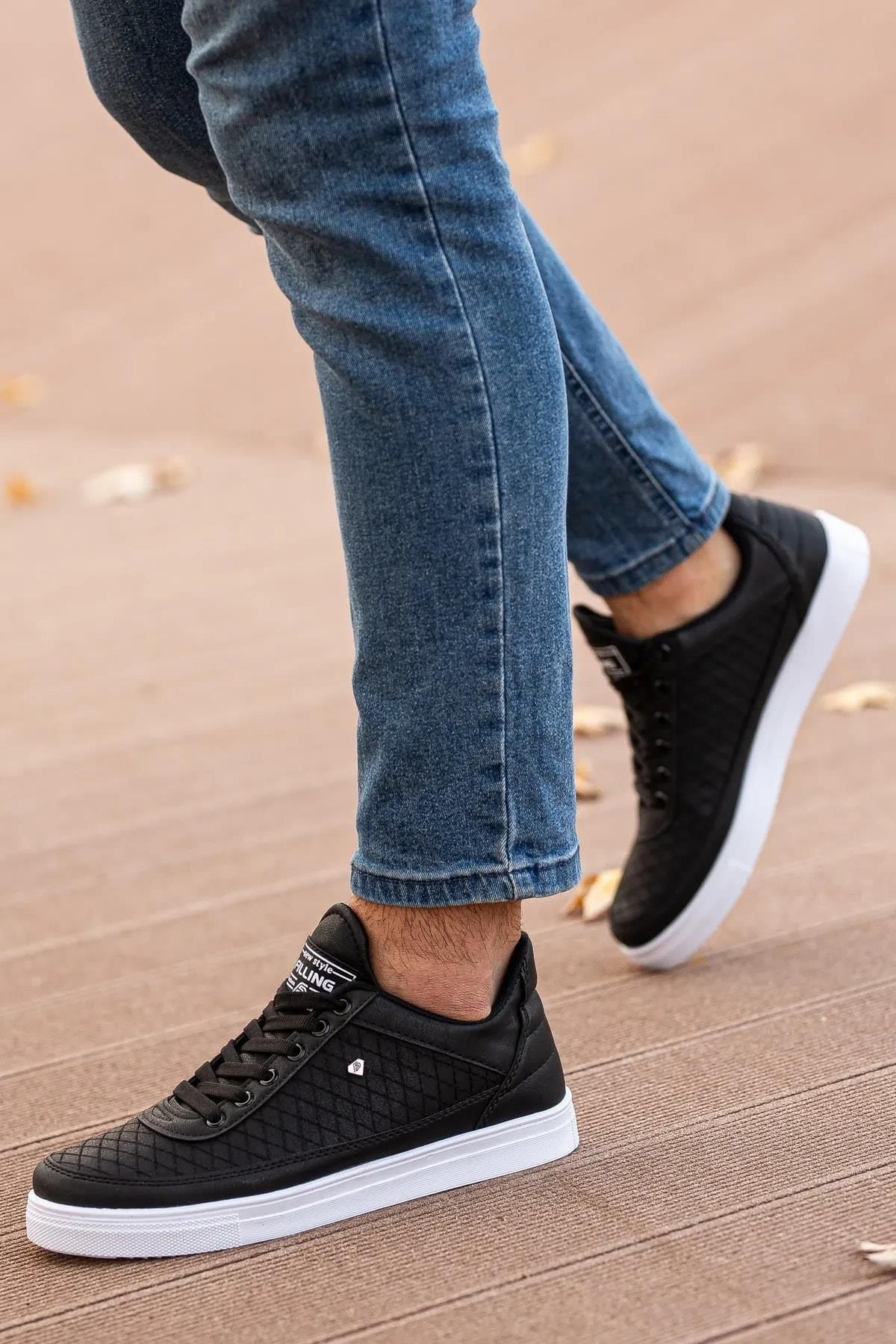 Deri KapitPreux Günlük Ortopedik Rahat Kalite Bağcıklı Casual Erkek Sneaker Spor Ayakkabı
