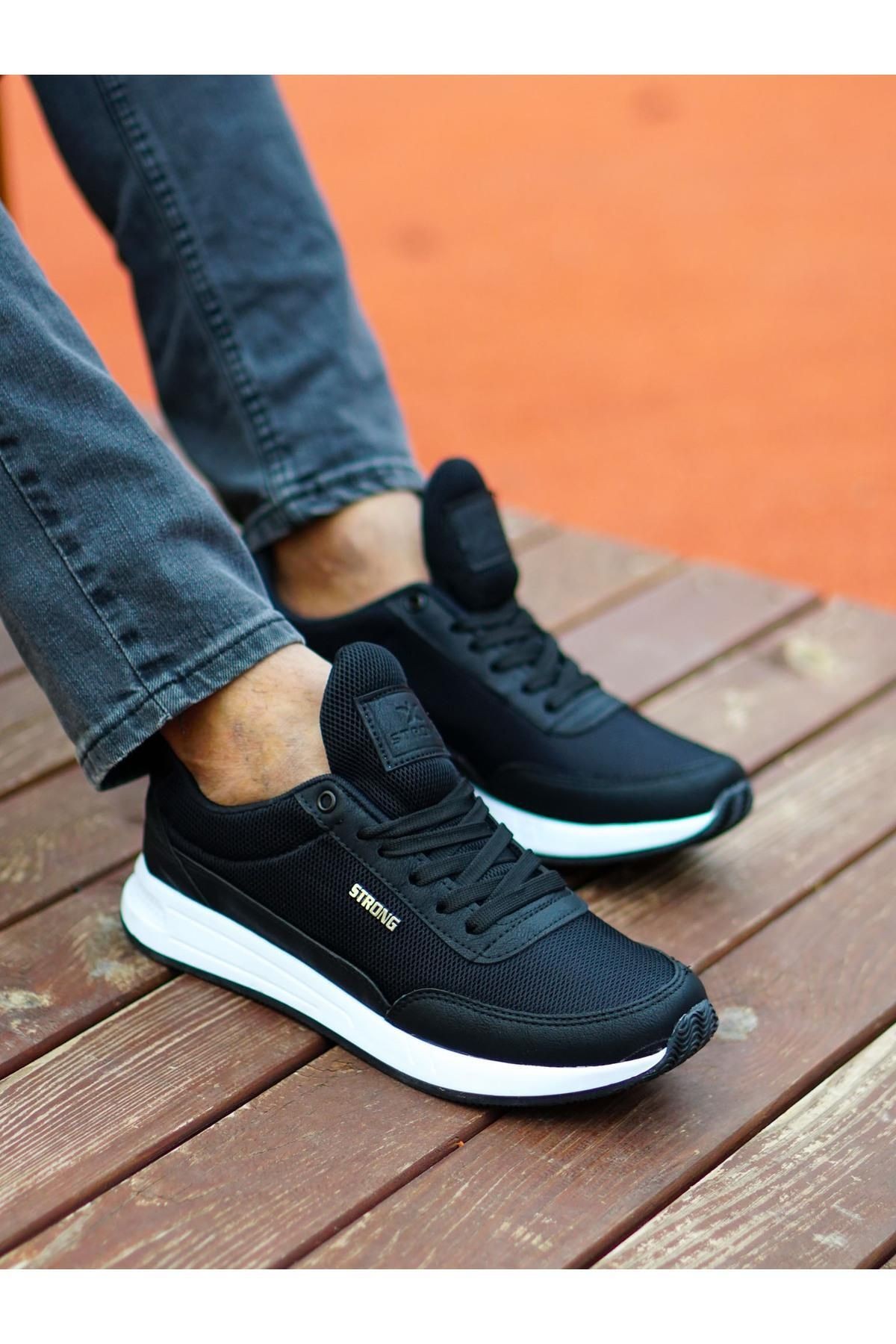 Şık Tasarım Bağcıklı File Hafif Günlük Yürüyüş Rahat Taban Casual Sneaker Spor Ayakkabı