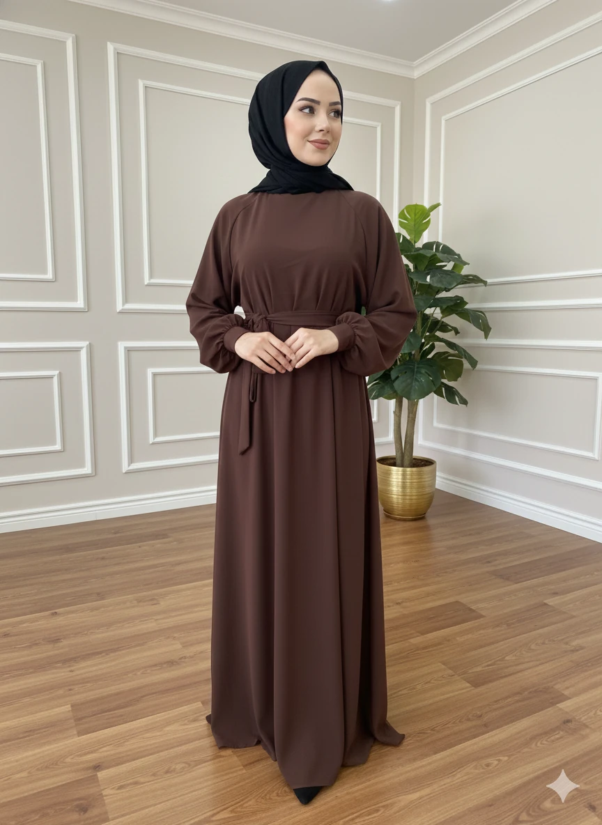 BAĞCIK MANŞET KLOŞ ELBİSE