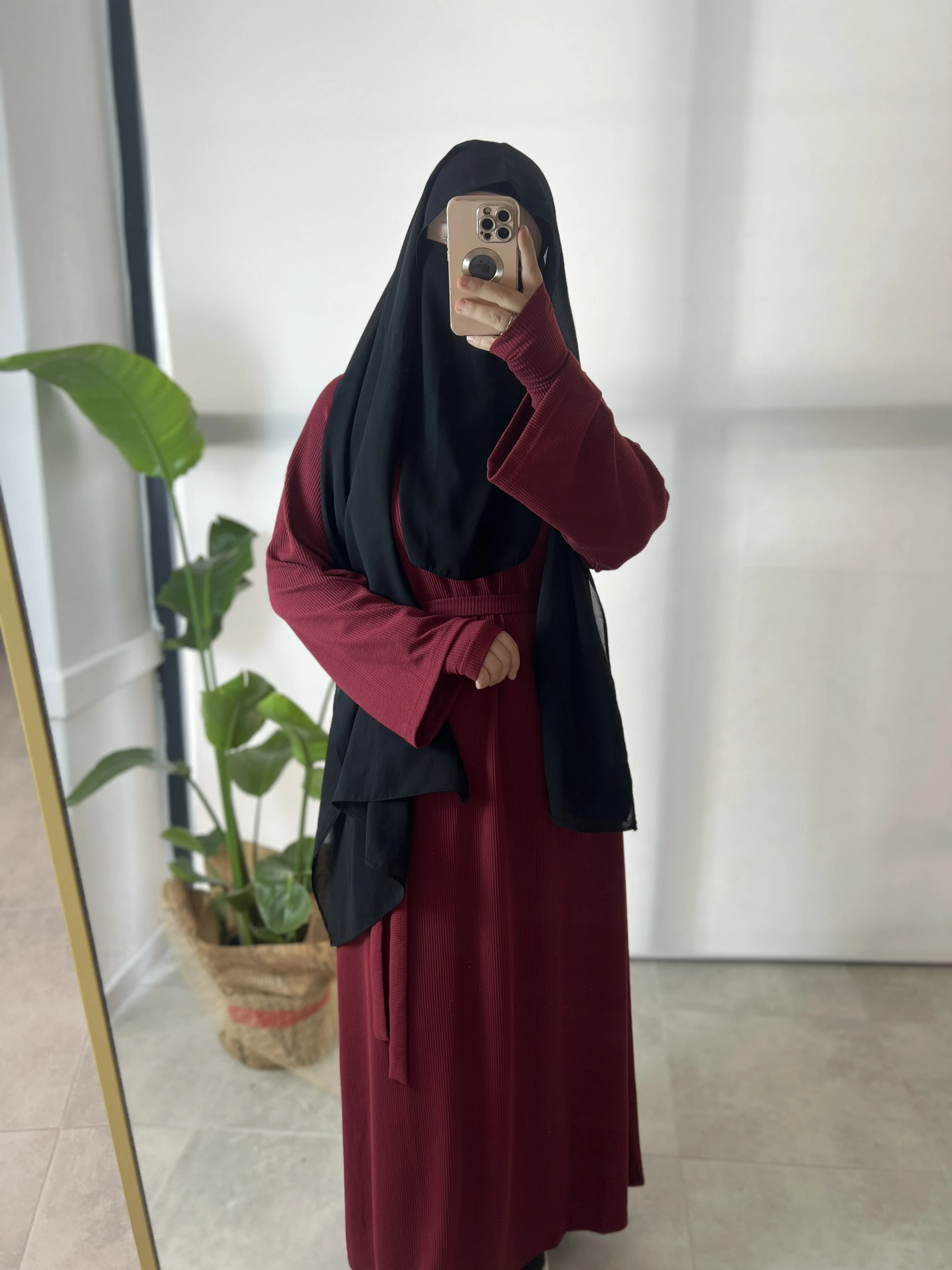 KIŞLIK TRİKO KLOŞ ELBİSE (KOLLUK HEDİYELİ) - BORDO