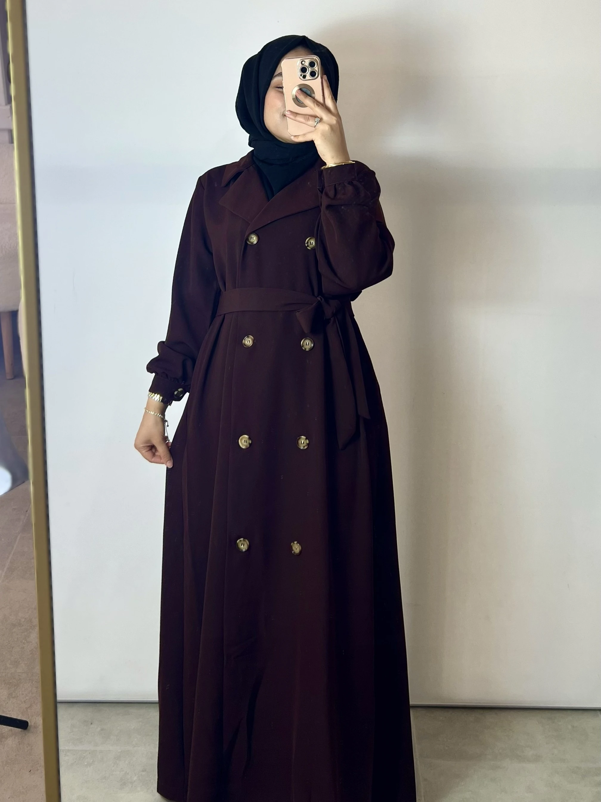 DÜĞMELİ TRENÇ FERACE - ACIKAHVE