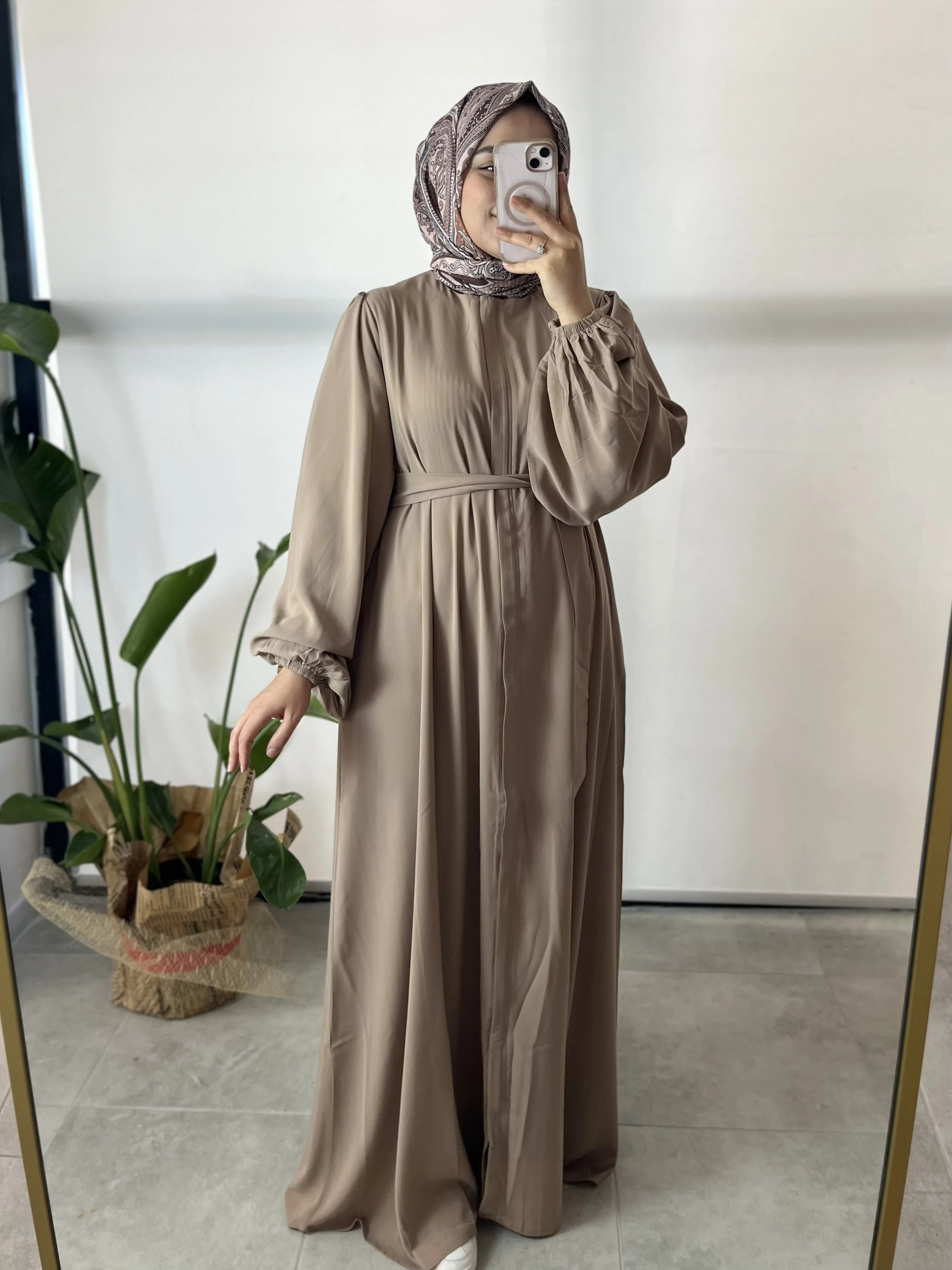 MEDİNE İPEĞİ KLOŞ FERACE - BEJ