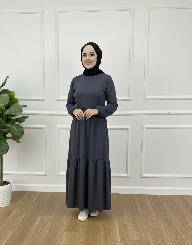 ÇİĞDEM ELBİSE - GRİ