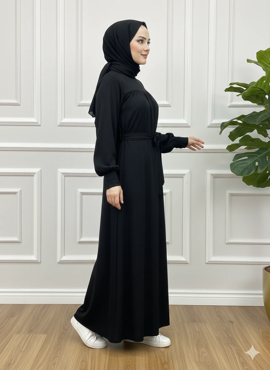 KIŞLIK ROBALI TRİKO ELBİSE