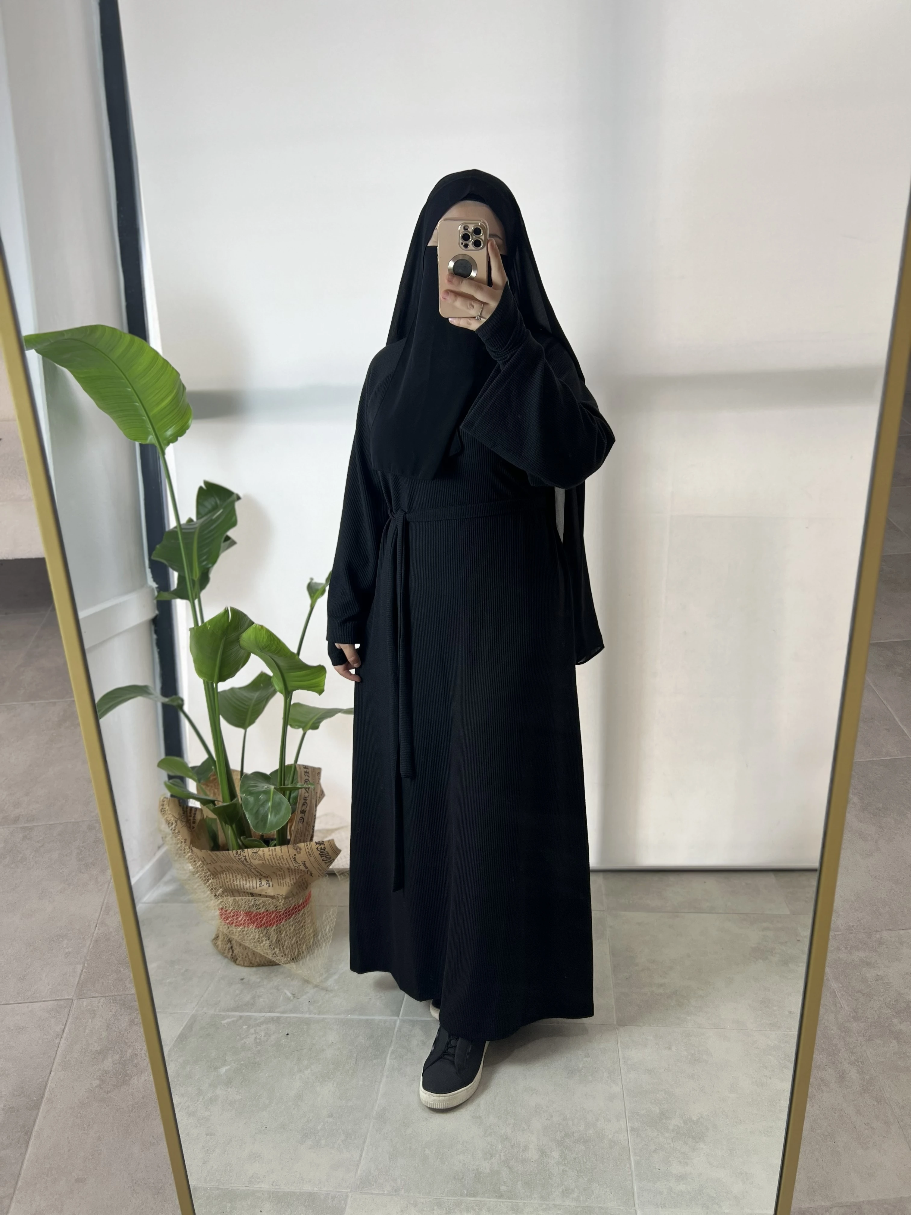 KIŞLIK TRİKO KLOŞ ELBİSE (KOLLUK HEDİYELİ) - SİYAH