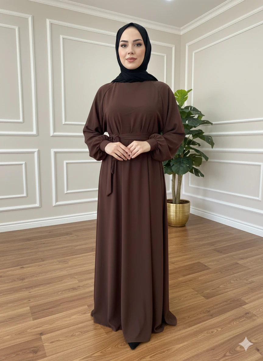 BAĞCIK MANŞET KLOŞ ELBİSE