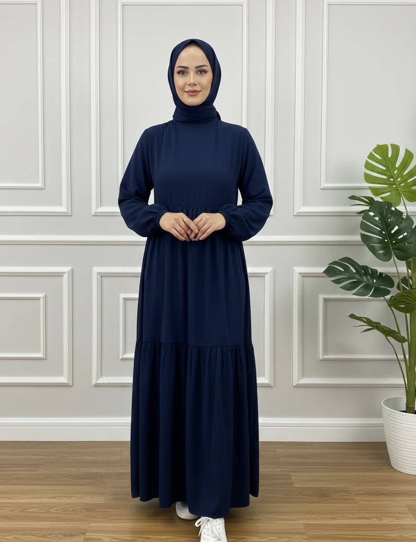 ÇİĞDEM ELBİSE - LACİVERT