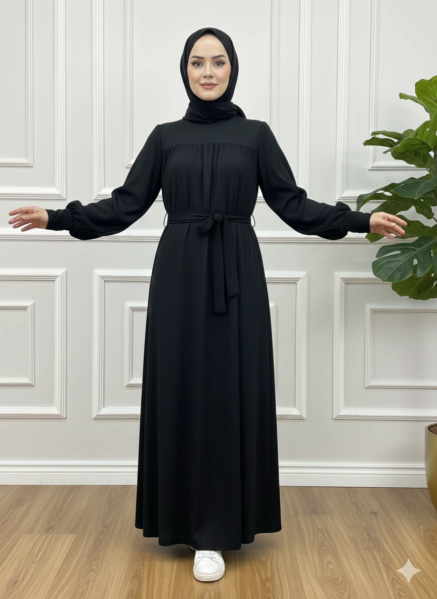 KIŞLIK ROBALI TRİKO ELBİSE