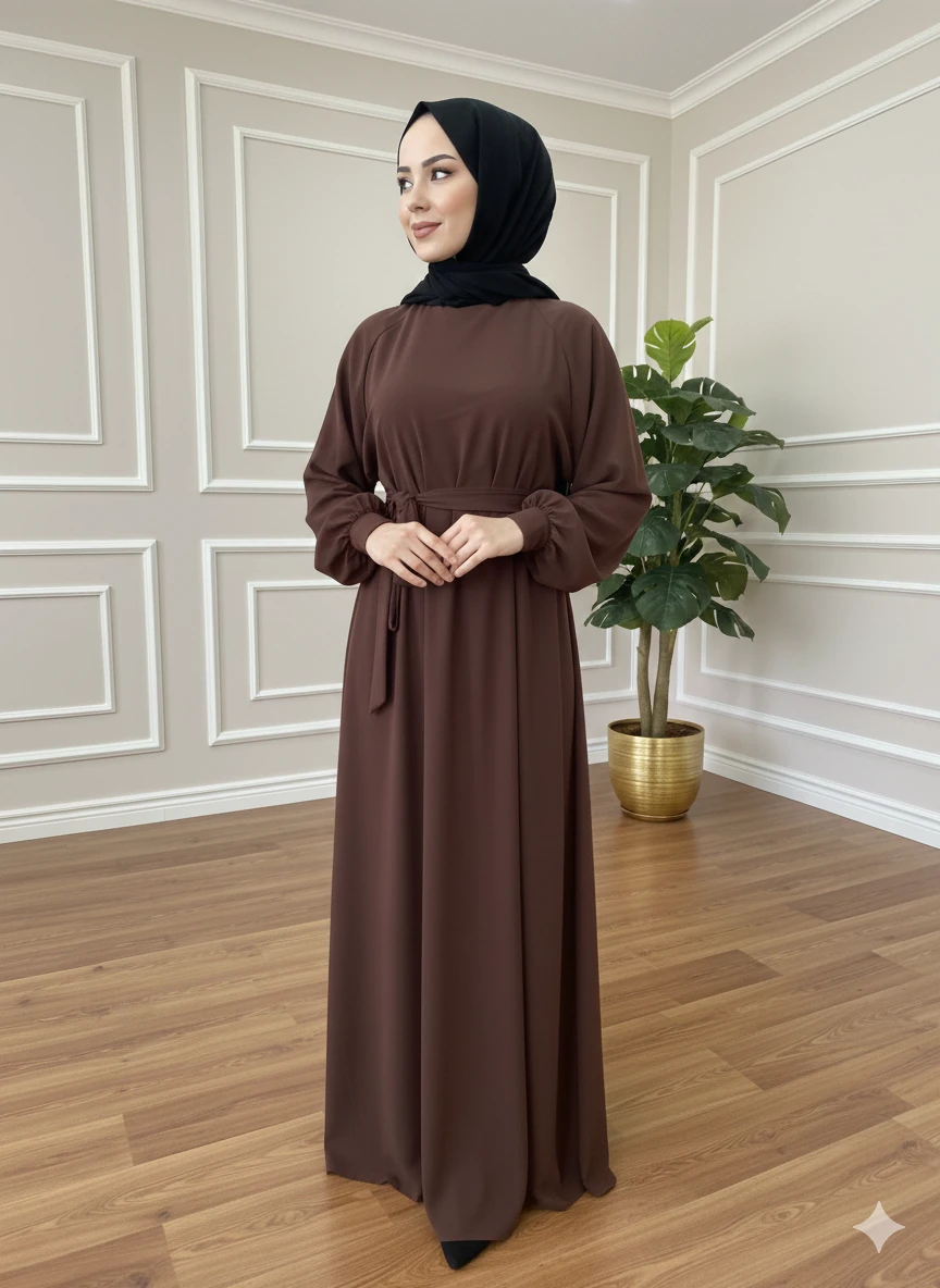 BAĞCIK MANŞET KLOŞ ELBİSE