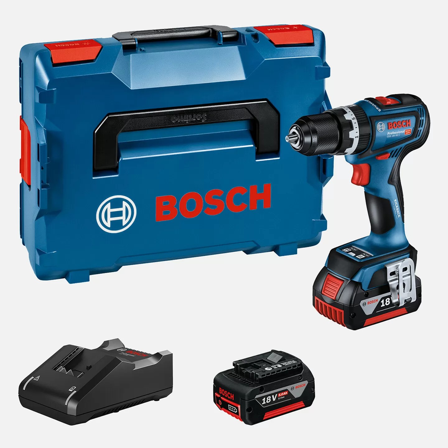 Bosch GSB 18V-90 C Çift Akülü 5 Ah Darbeli Matkap