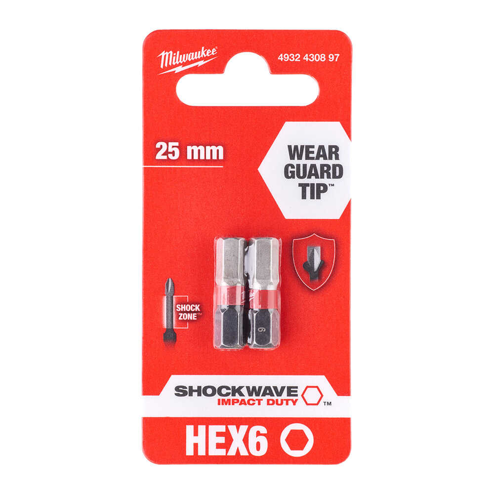 HEX6 mm 25 mm Shockwave İmpact Bits Uç - 2'li