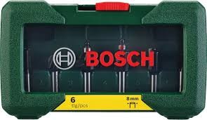 Bosch 2607019463 6 Parça 8 mm Şaftlı Freze Seti