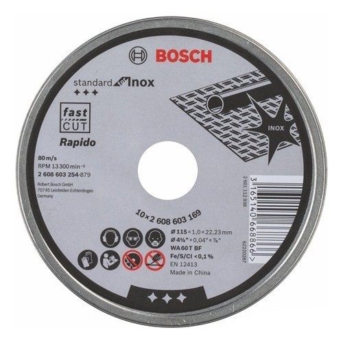 Bosch 115 x 1,0Mm Standard For Inox Rapido 10'lu 2608603254 