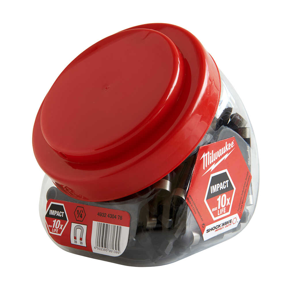 60 mm 1/4" Hex Manyetik Kavanoz Bits Uç Tutucu - 100'lü