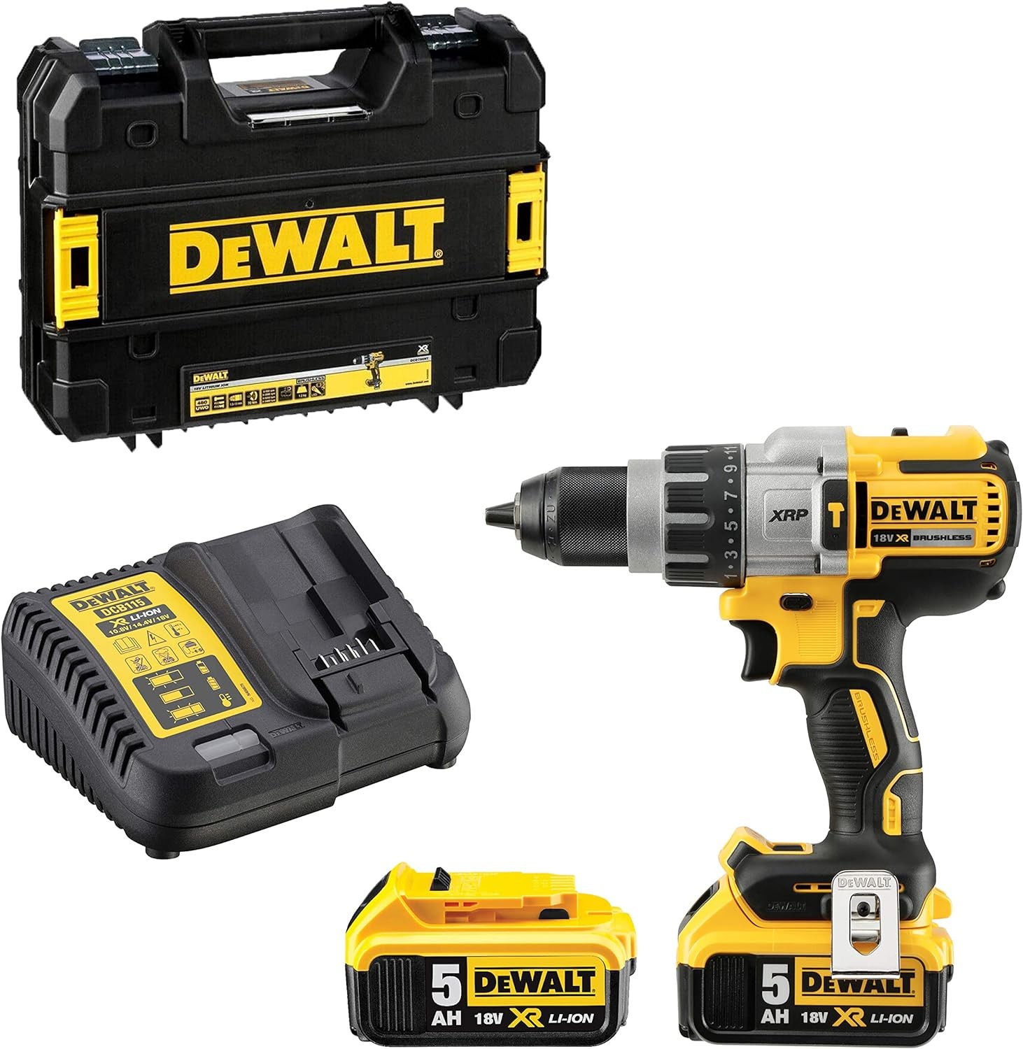 Dewalt Dcd996P2/Qw Çift Akülü Kömürsüz Profesyonel Darbeli Matkap 18 Volt / 5.0 Ah Li/Ion