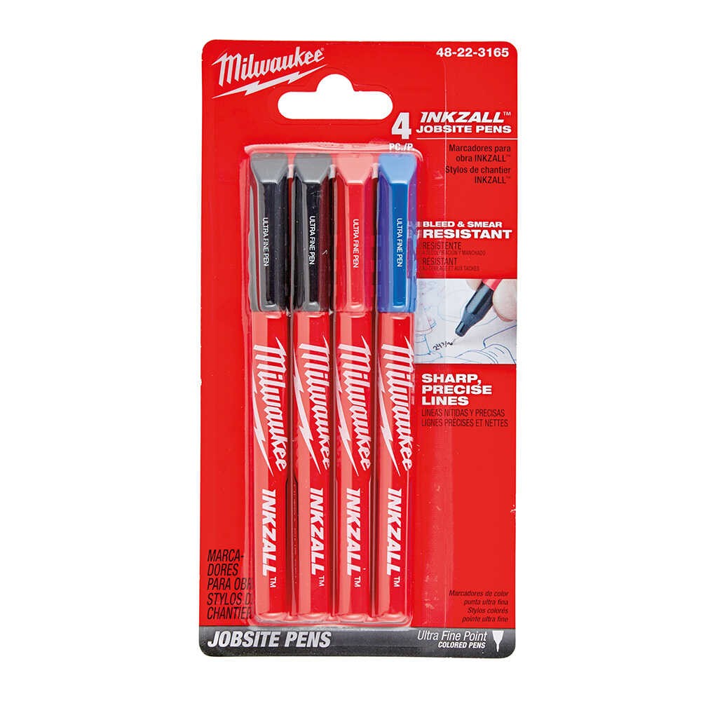 Inkzall™ Siyah Mavi Kırmızı Renkli İnce Uçlu Marker İşaretleme Kalem