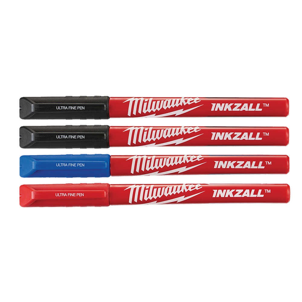 Inkzall™ Siyah Mavi Kırmızı Renkli İnce Uçlu Marker İşaretleme Kalem
