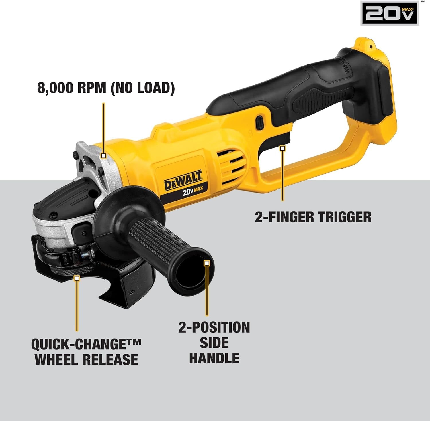 Dewalt DCG412NT 18Volt 125mm Avuç Taşlama (Aküsüz)