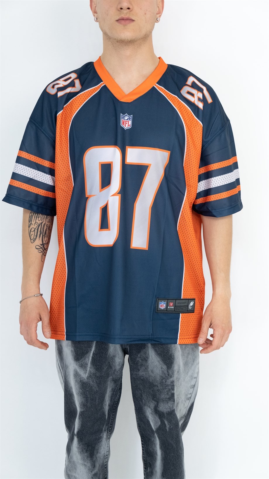 Oversize Old School Winner 87 Jersey - İNDİGO ORANJ