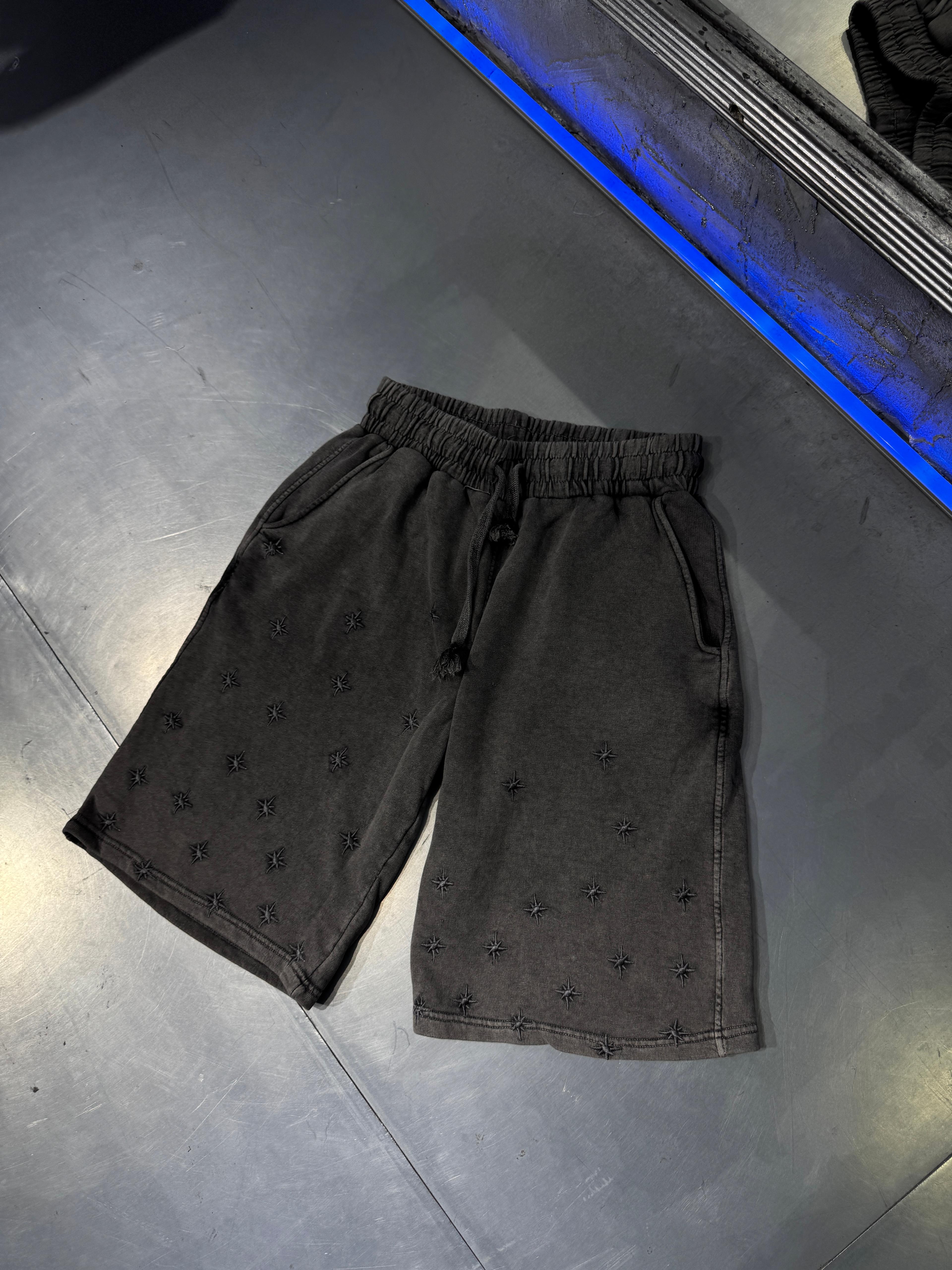 Star Burn 3 İplik Acid Wash Şort