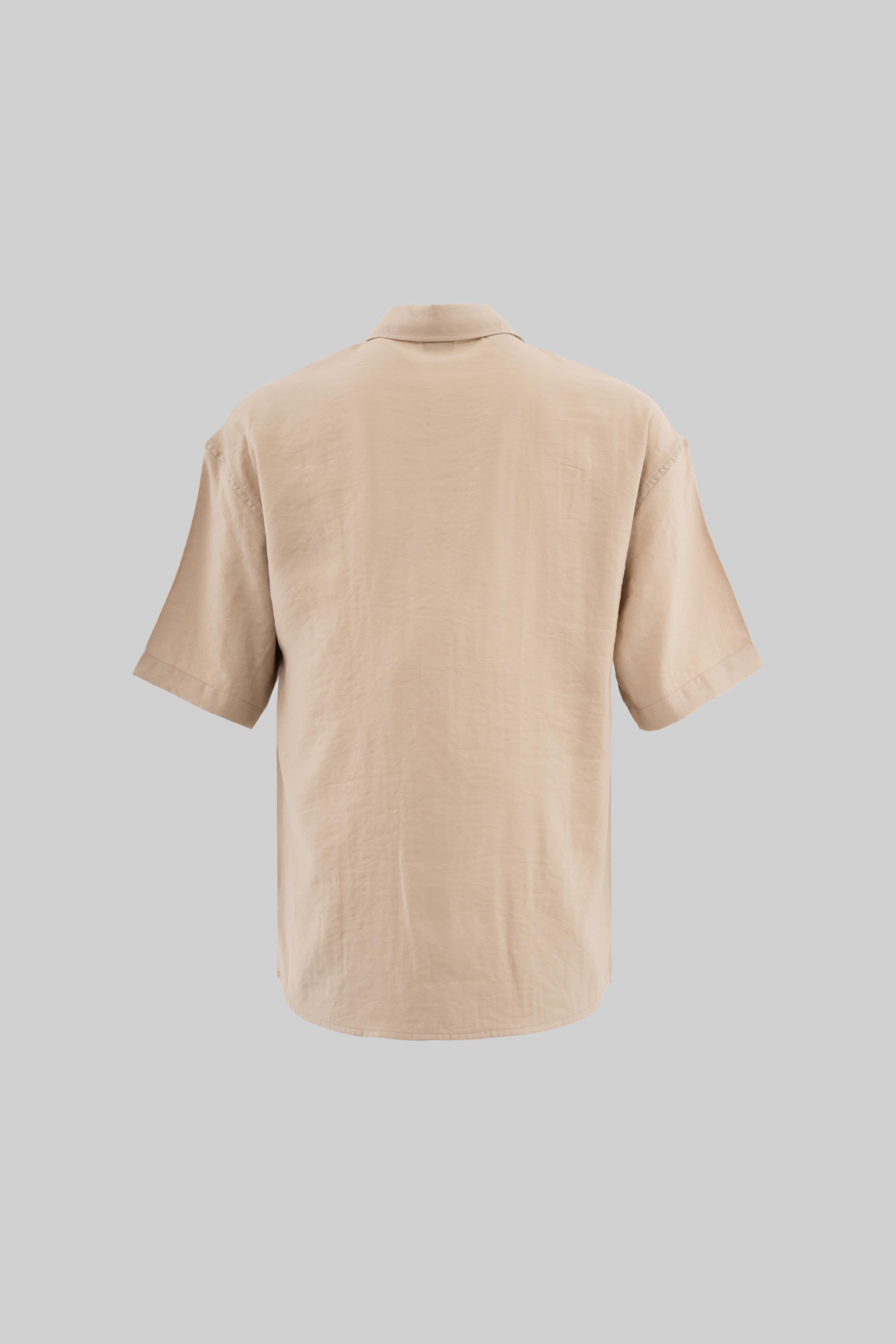 Oversize Basic Tencel Gömlek - Camel