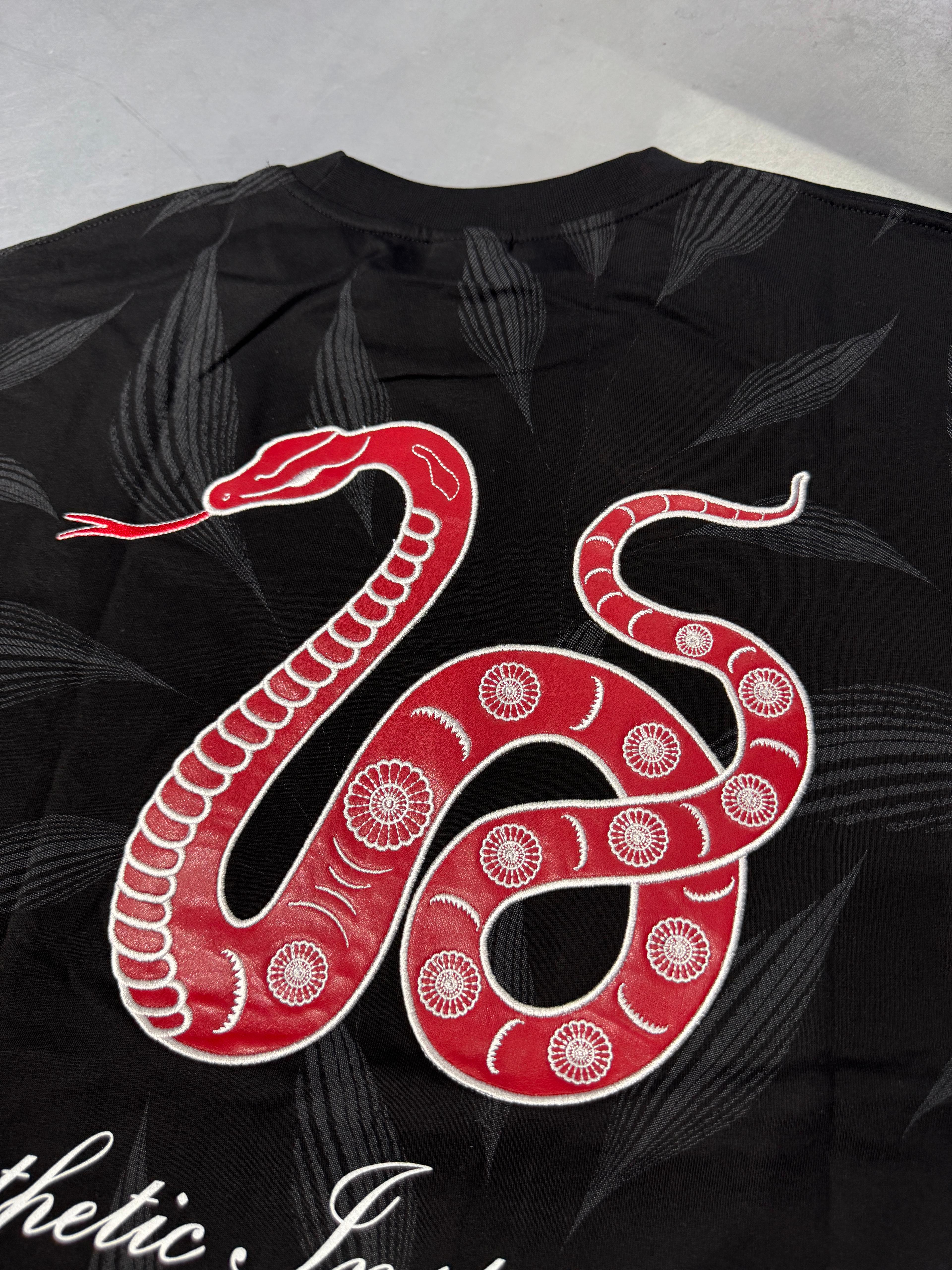 Snake Aplique Embroidered Oversize T-Shirt