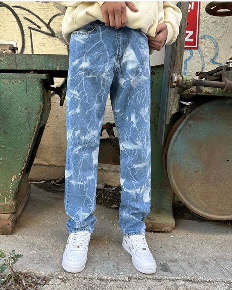 Orjinal DF Full Şimşek Lazer Loose Fit Jean