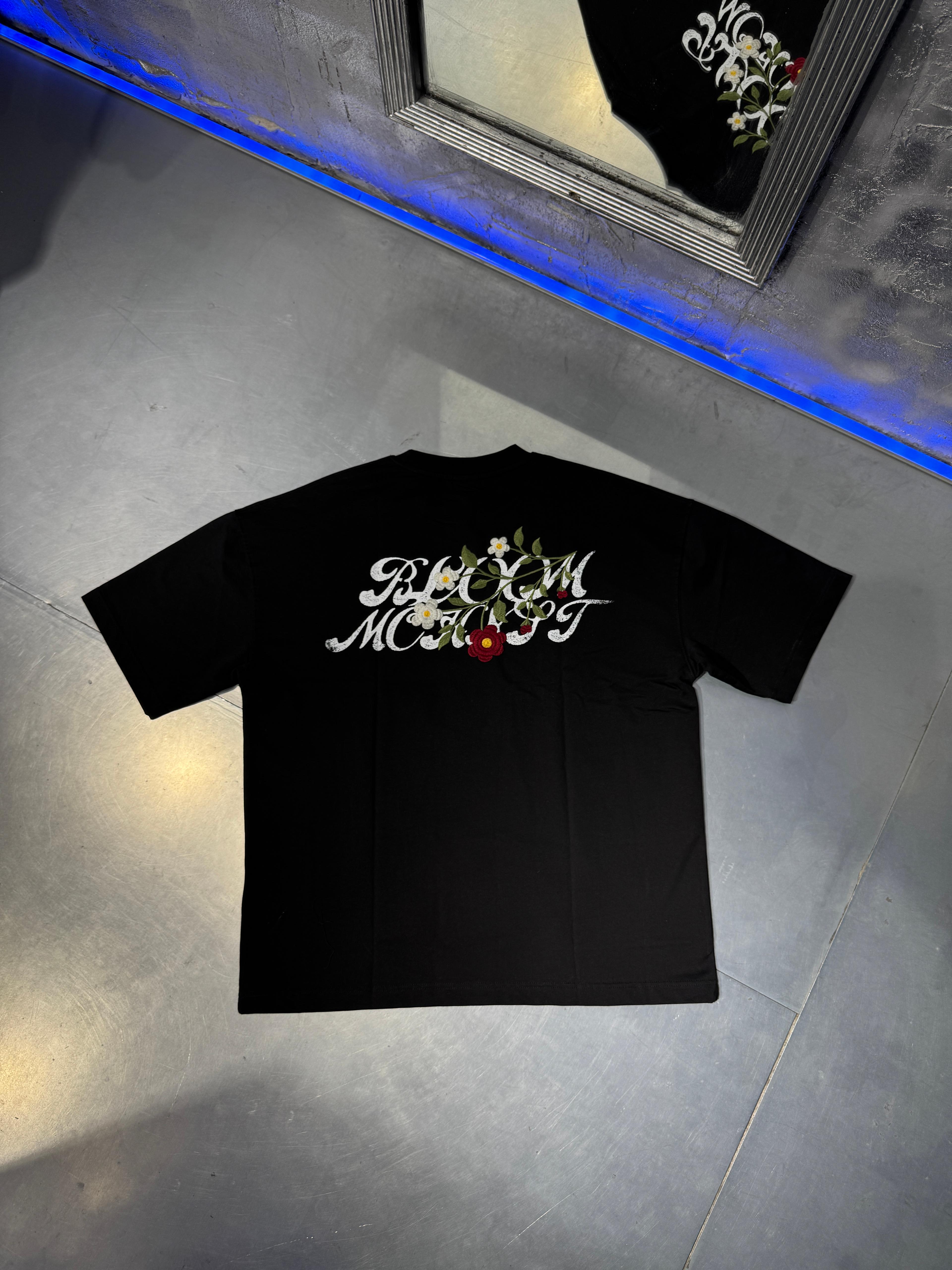 Printed And Floral Embroidered Oversize T-Shirt