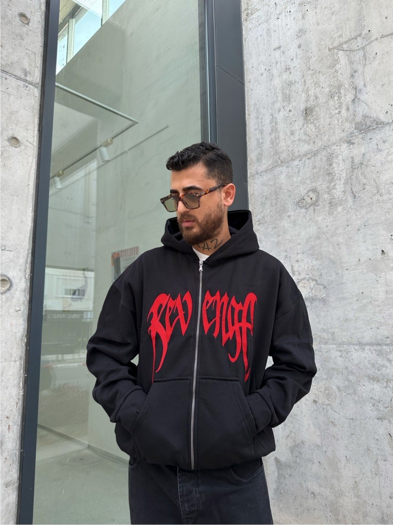 Revenge Zip Hoodie Şardonlu