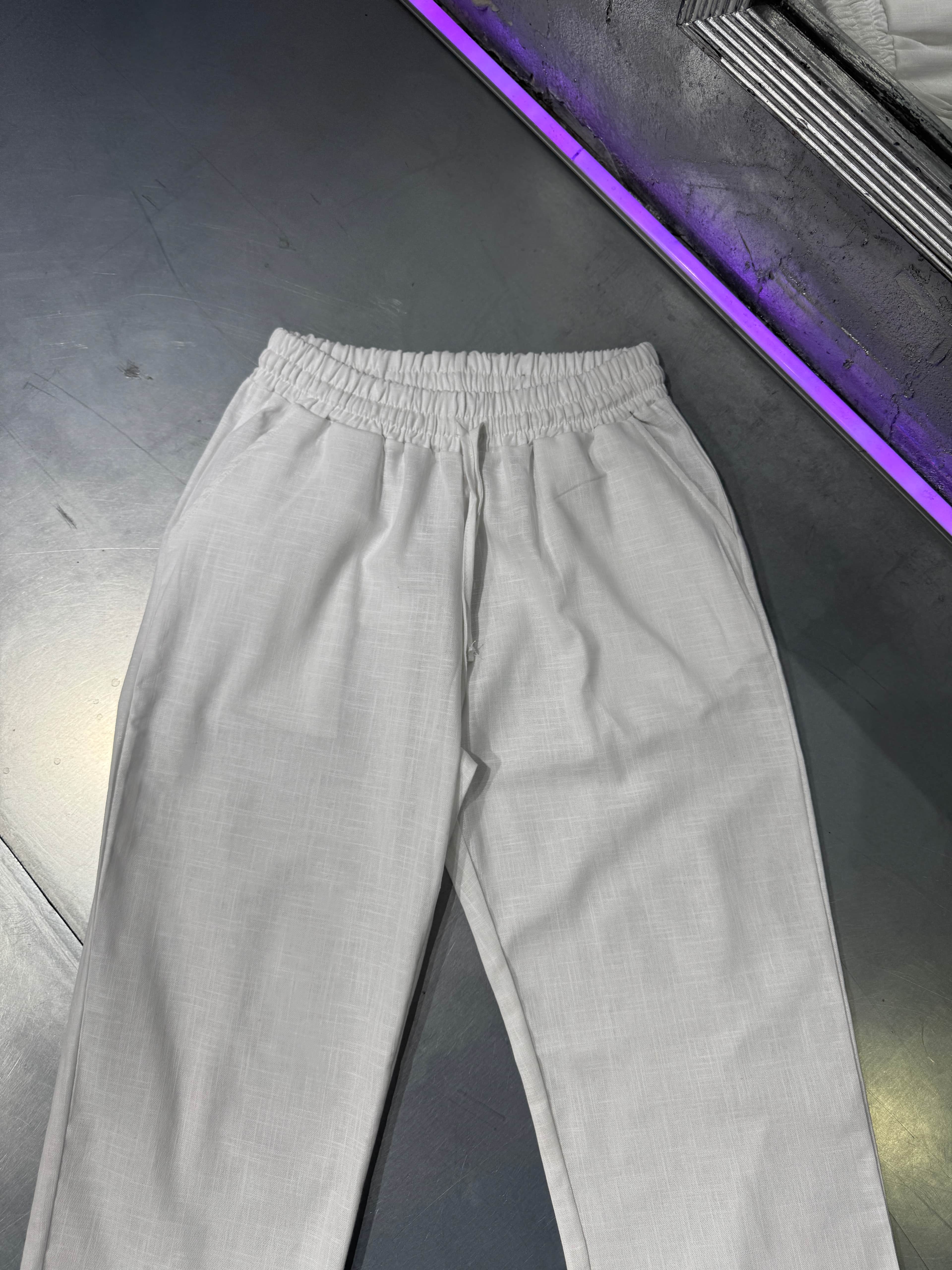 Old Money Basic Keten Baggy Pants