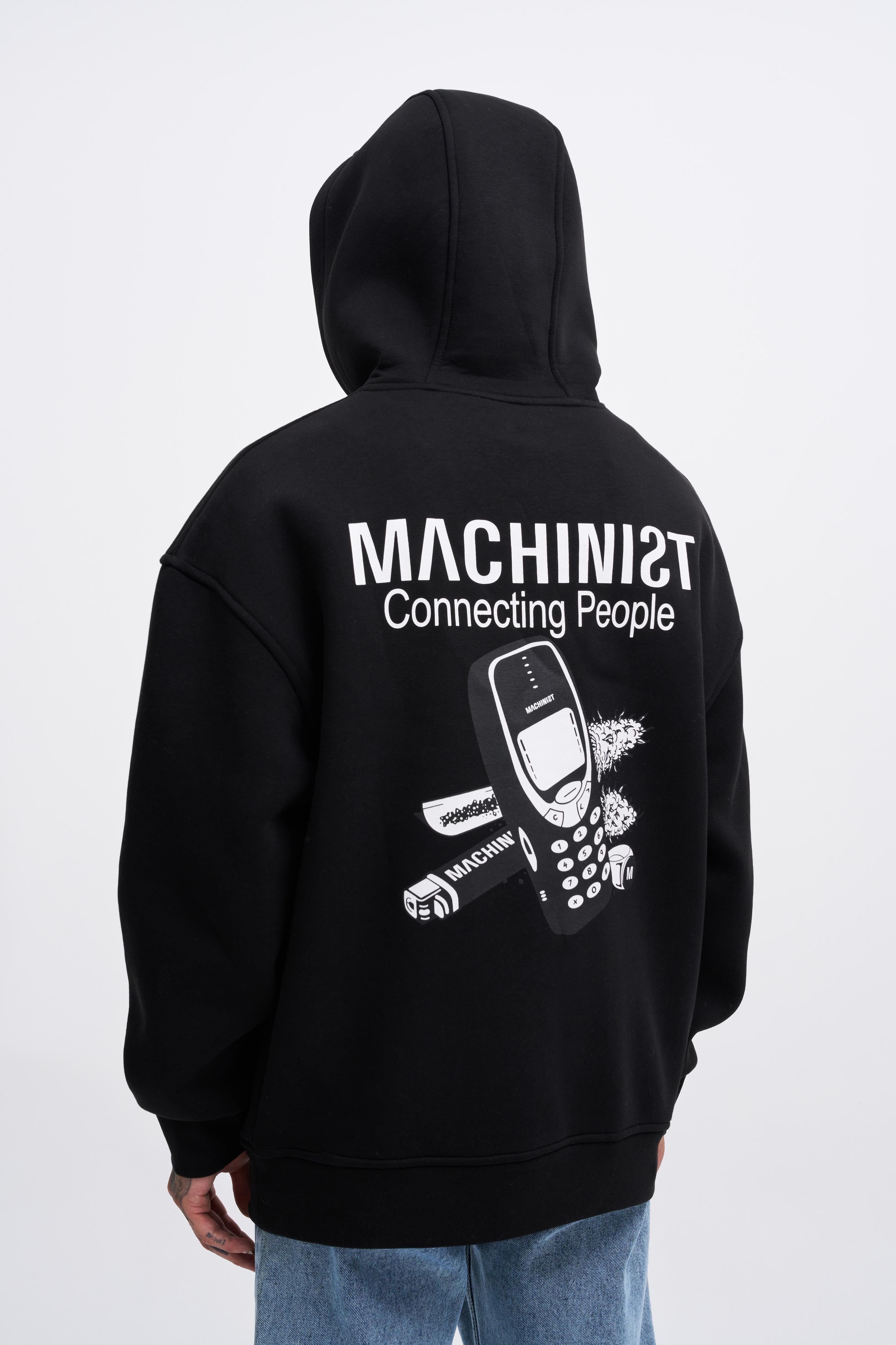 Connecting People Oversize Şardonlu Hoodie