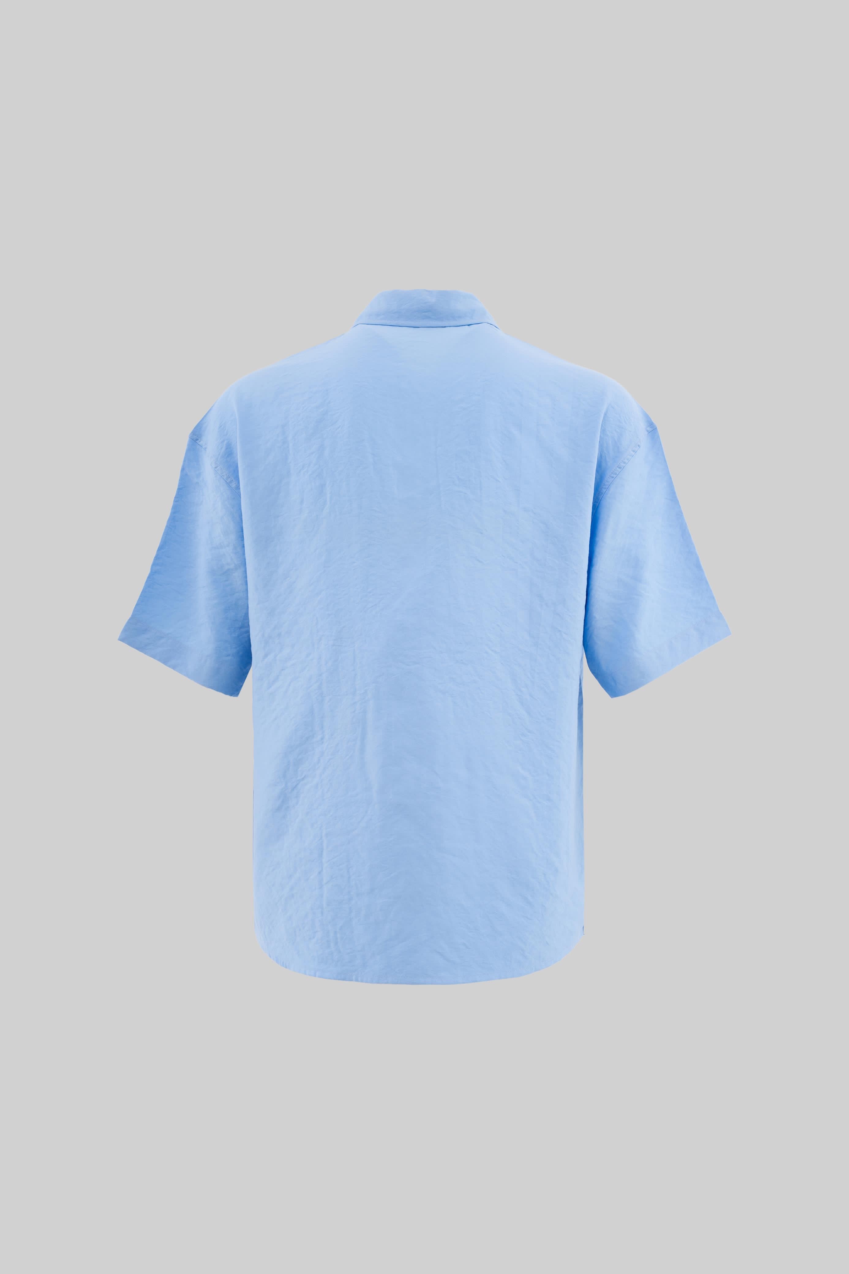 Oversize Basic Tencel Gömlek - Light blue