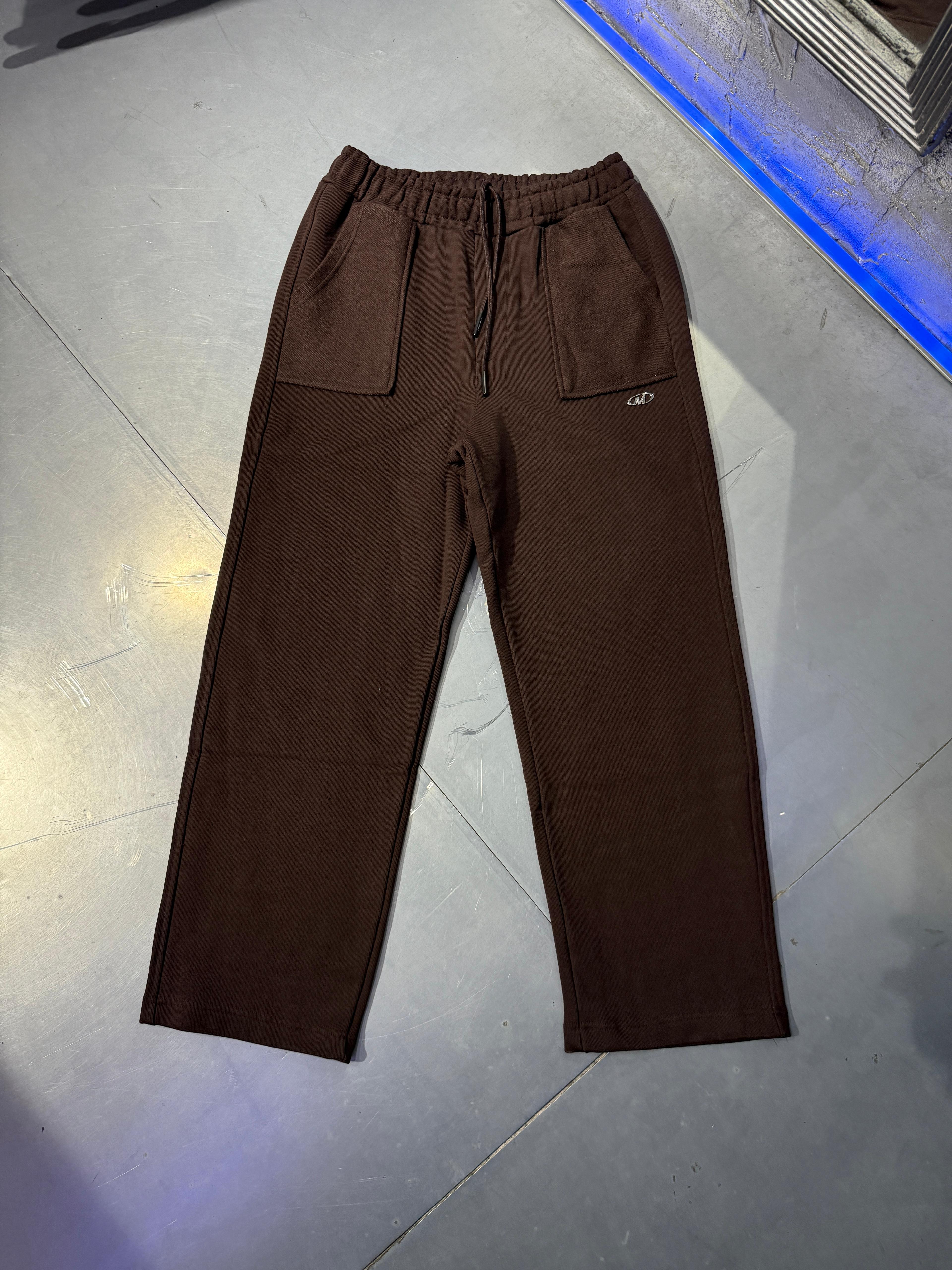 'M' Metal Label Baggy  Eşofman - Kahverengi