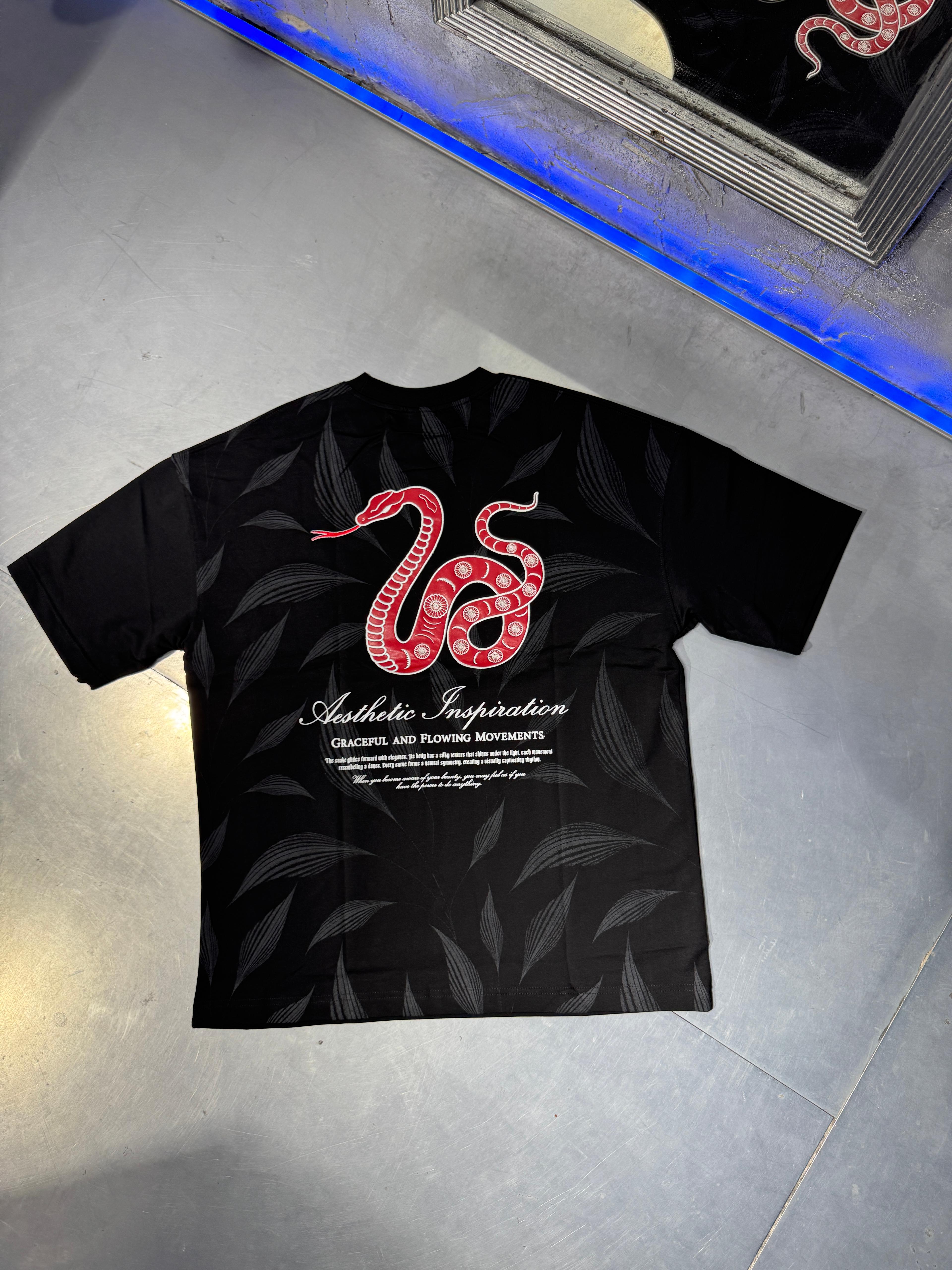 Snake Aplique Embroidered Oversize T-Shirt