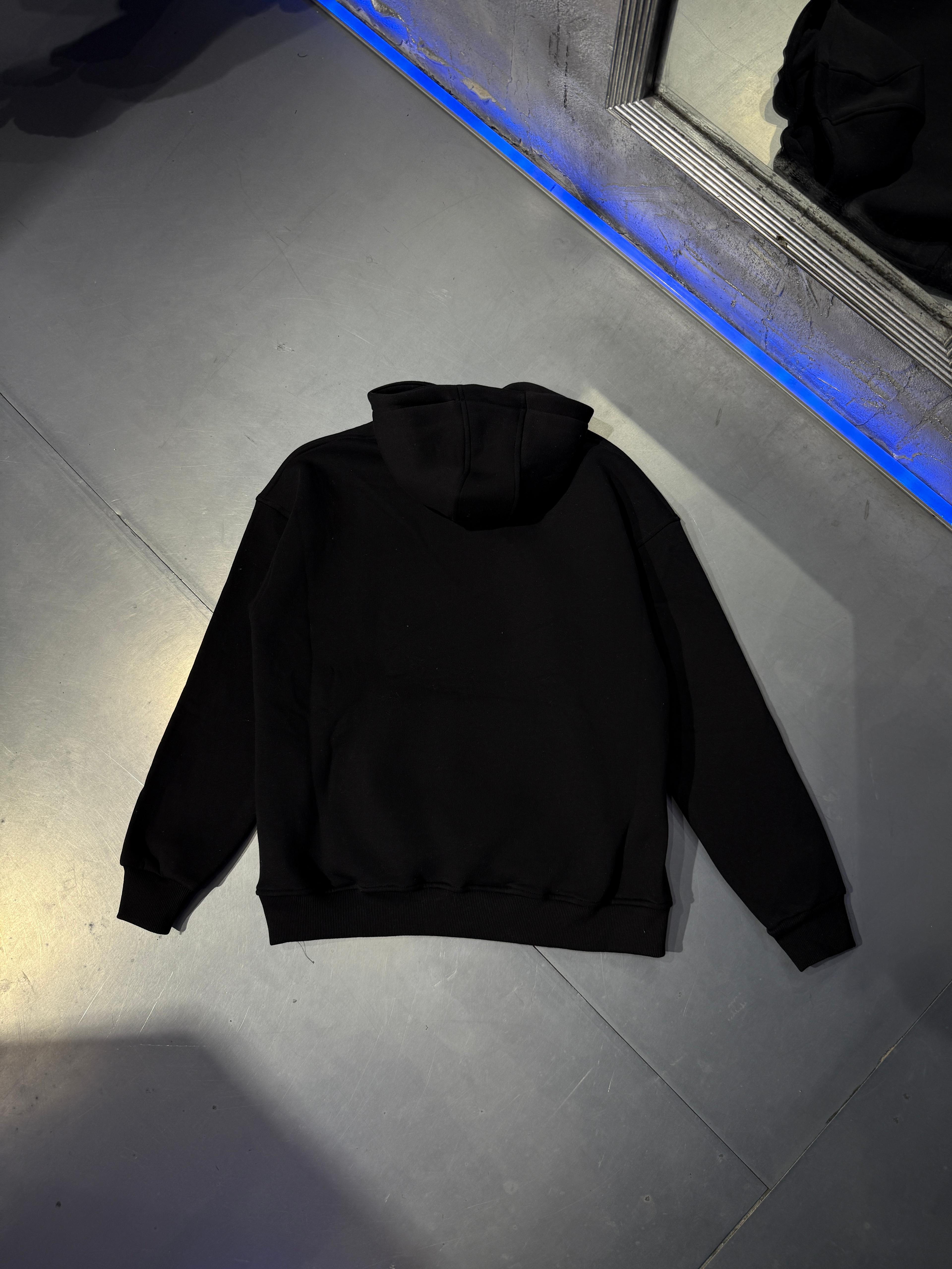 Basic Şardonlu Oversize Hoodie