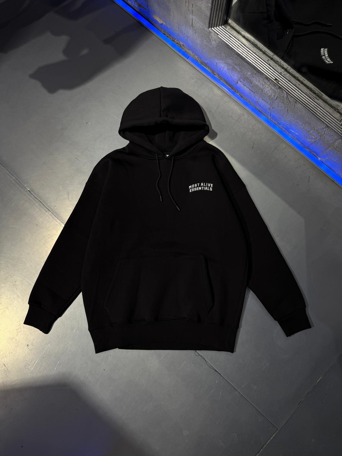 Oversize Essentials Şardonlu Hoodie