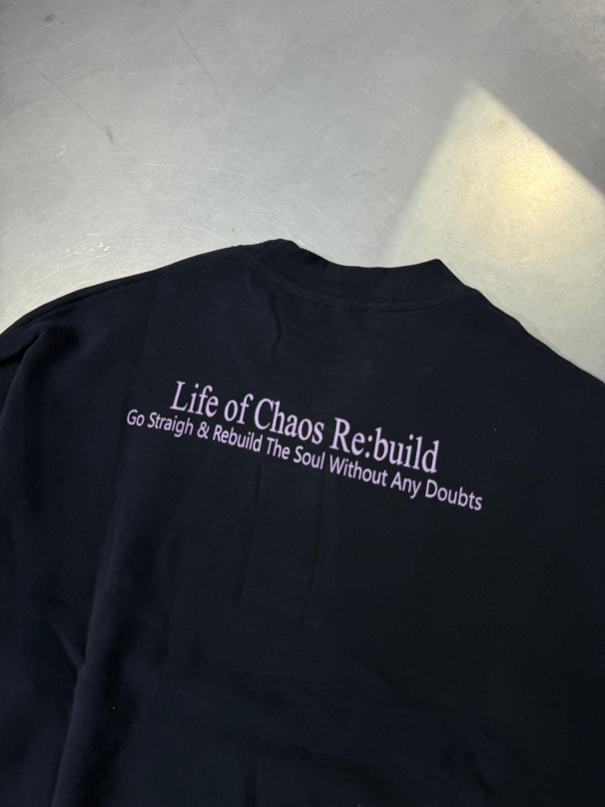 Life Of Chaos Baskılı Oversize Sweatshirt