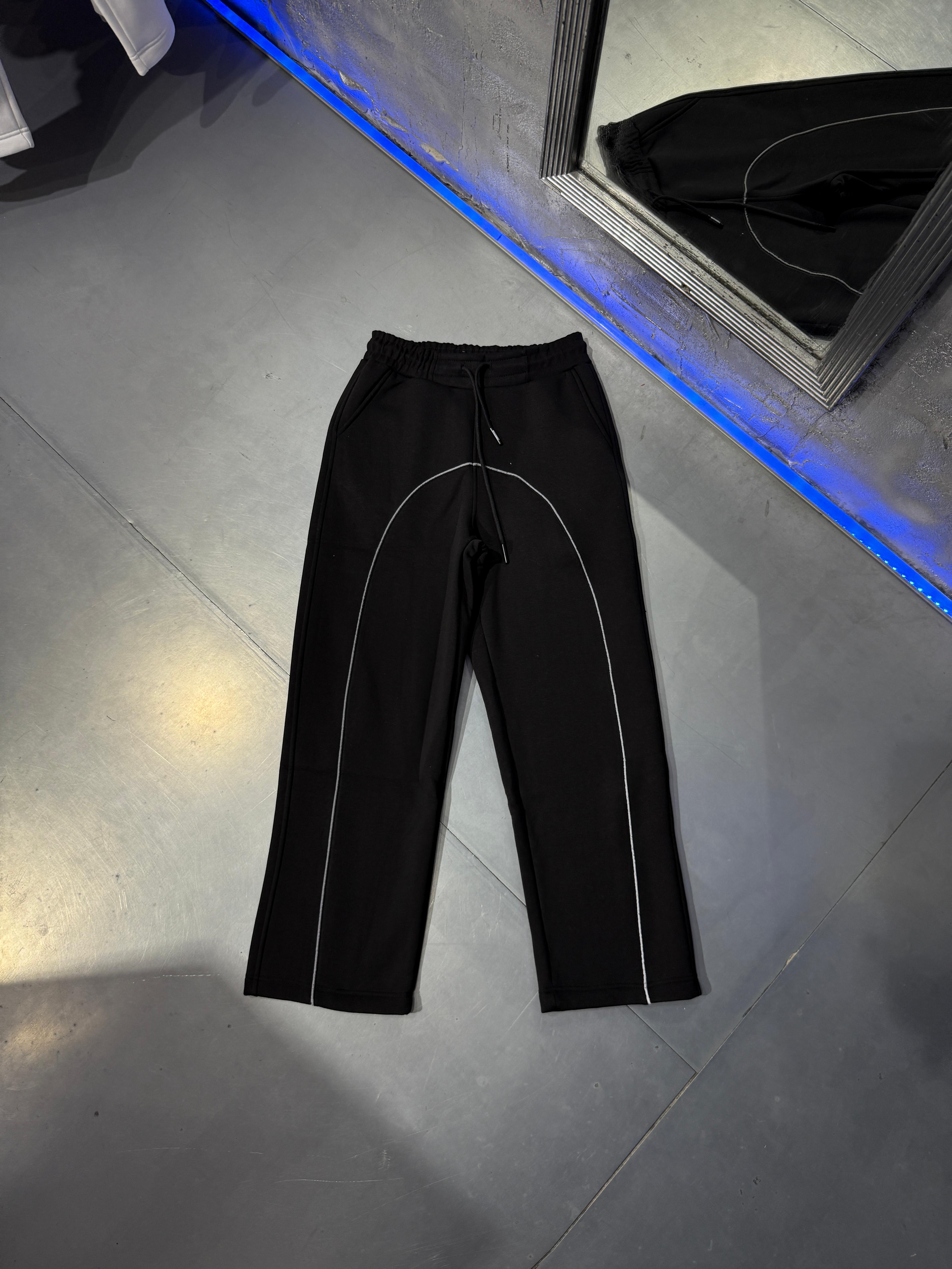 Reflektör Detay Baggy Eşofman - Siyah