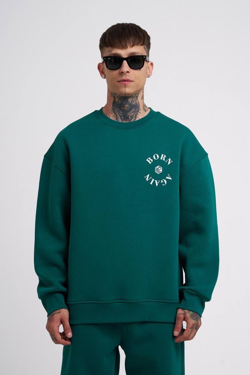 l'Am Not Basic Printed Şardonlu Sweatshirt - Petrol Yeşili